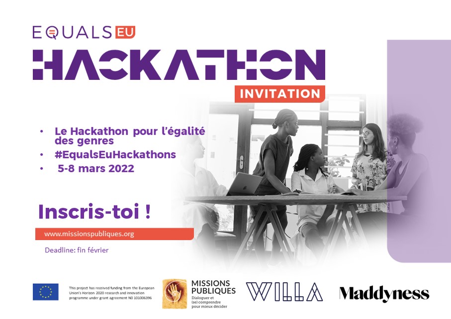 Hackathon poster, Gender inclusion in governance and decision making